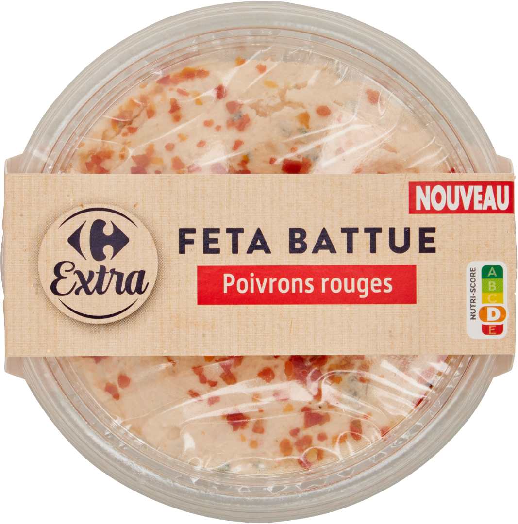 Tartinable feta battue poivrons rouges Carrefour Extra : photo du produit rappelé le 12/09/2025