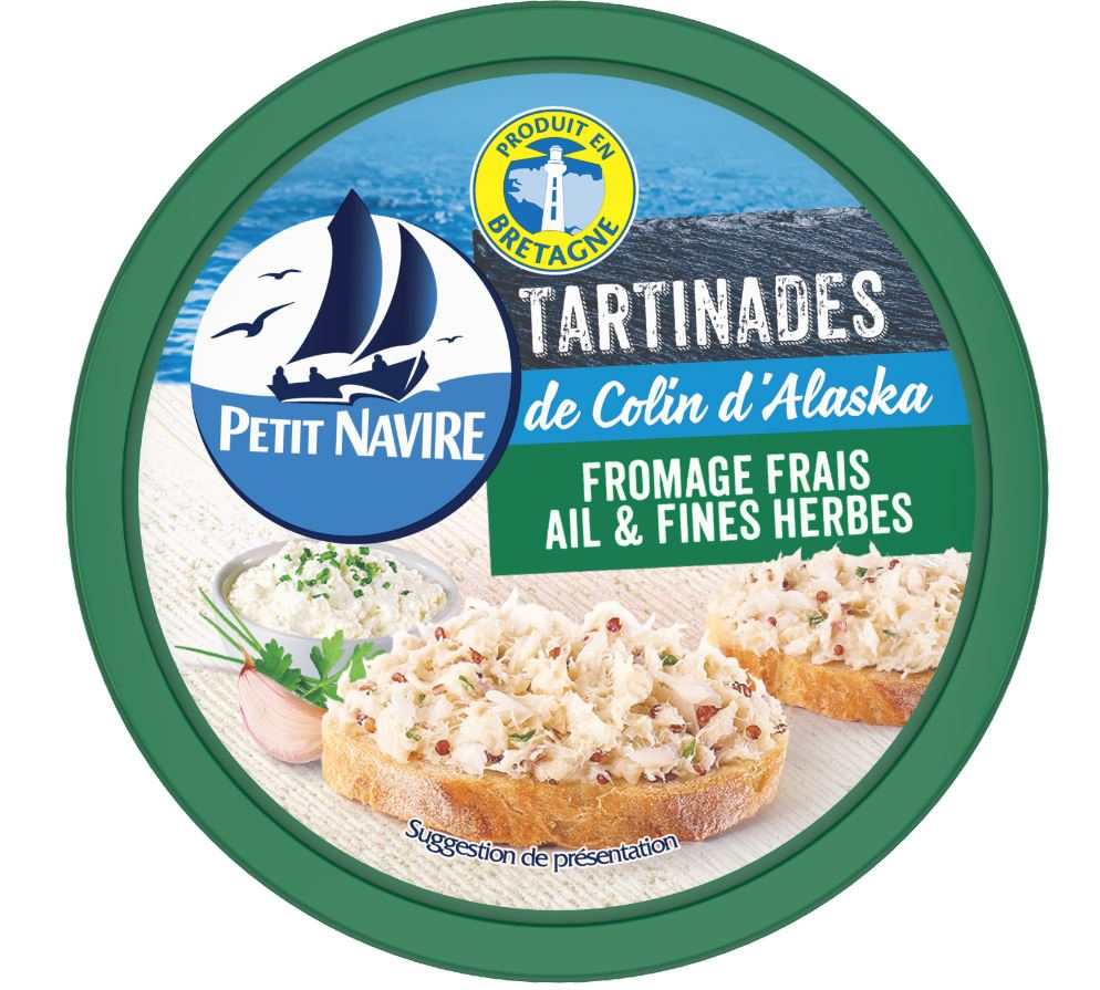 Tartinades de colin d'alaska, fromage frais, ail et fines Petit Navire : photo du produit rappelé le 17/05/2021