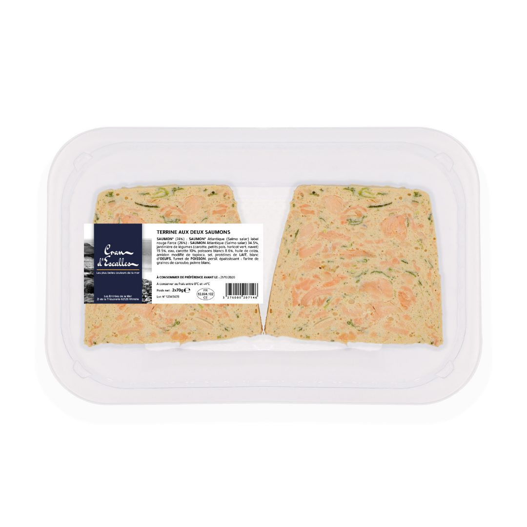Terrine aux deux saumons Cran d'Escalles : photo du produit rappelé le 20/01/2022