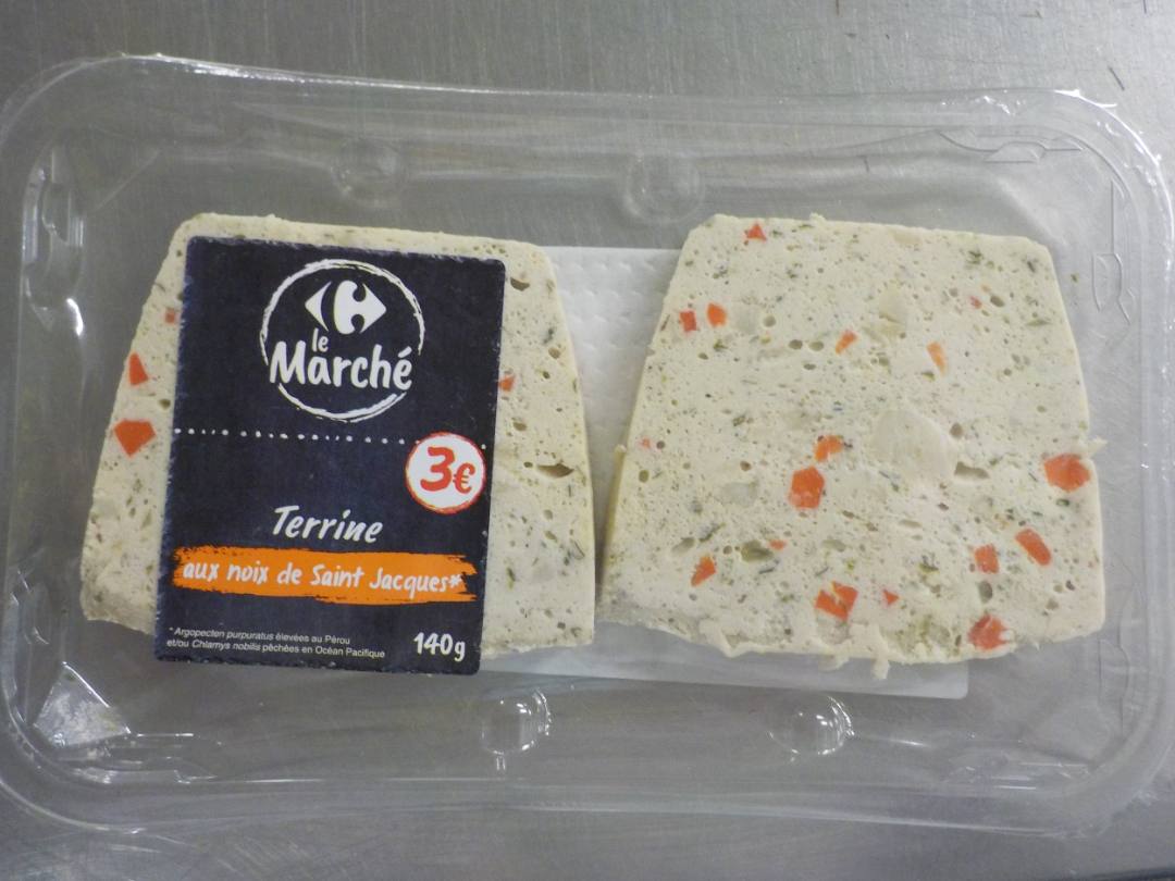 Terrine aux noix de saint-jacques Carrefour le Marché : photo du produit rappelé le 18/01/2022