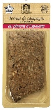 Terrine campagne à l'ancienne piment espelette (1%) vpf a.sabatier 160g pe : photo du produit rappelé le 22/11/2023