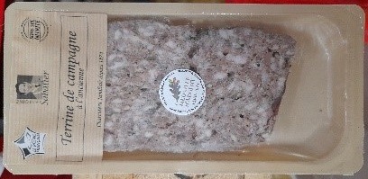 Terrine de campagne à l'ancienne Antoine Sabatier - Salaisons Dijonnaises : photo du produit rappelé le 22/11/2023