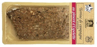 Terrine de campagne à l'ancienne au piment d'espelette Antoine Sabatier : photo du produit rappelé le 21/11/2023