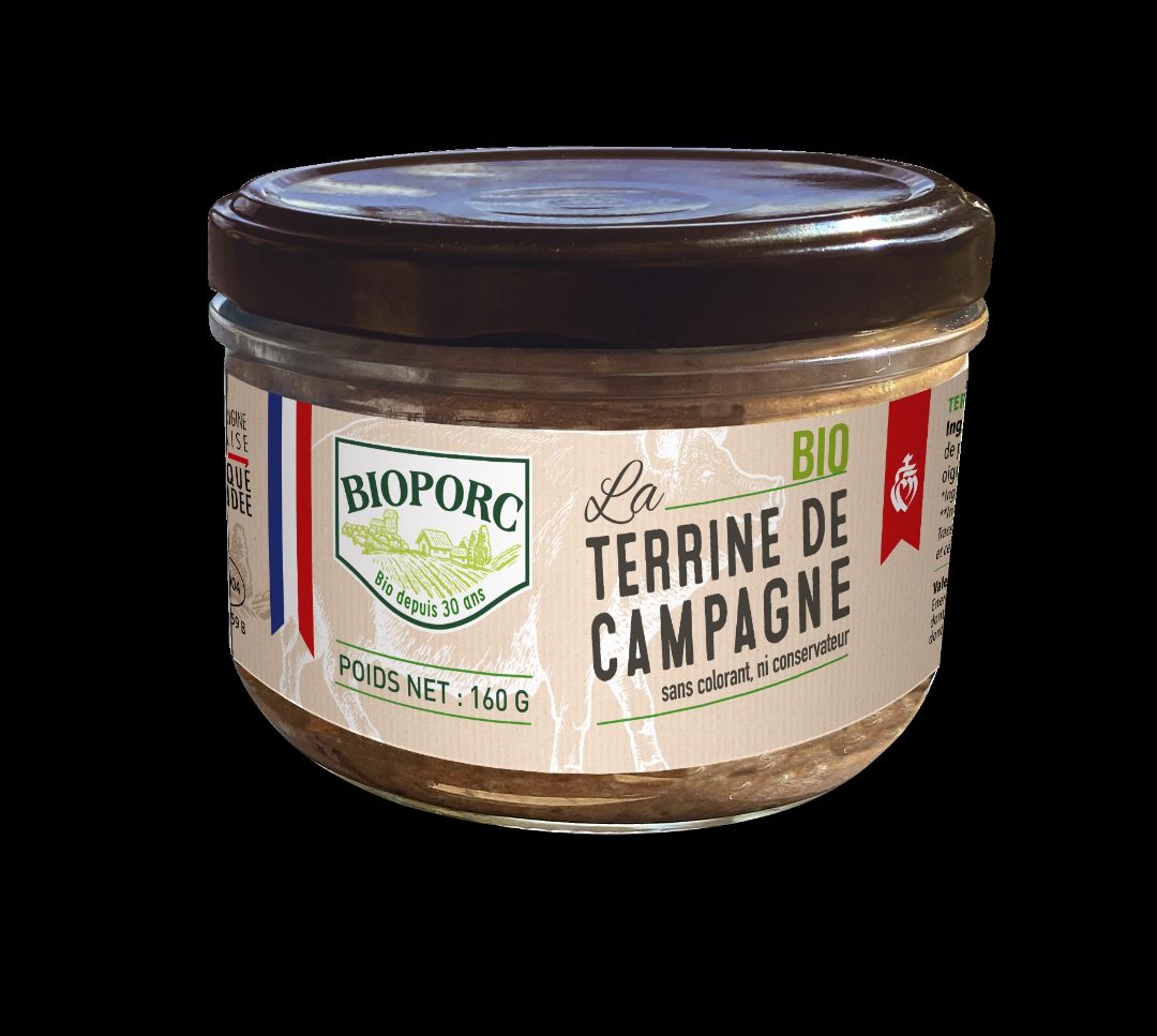 Terrine de campagne Bioporc : photo du produit rappelé le 01/10/2025