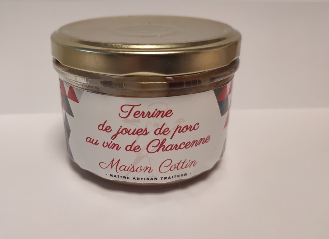 Terrine de joues de porc au vin de charcenne Maison Cottin : photo du produit rappelé le 19/03/2024