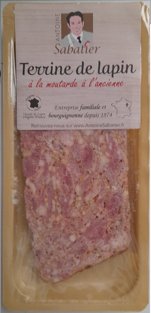 Terrine de lapin moutarde Antoine Sabatier : photo du produit rappelé le 14/04/2023