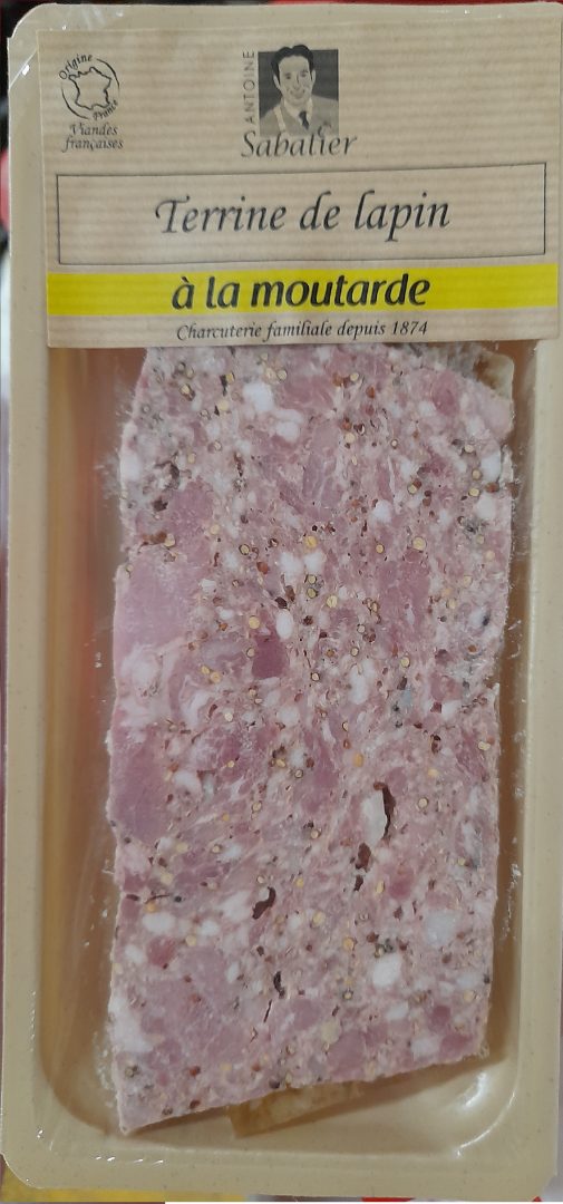 Terrine de lapin moutarde Antoine Sabatier : photo du produit rappelé le 18/04/2023