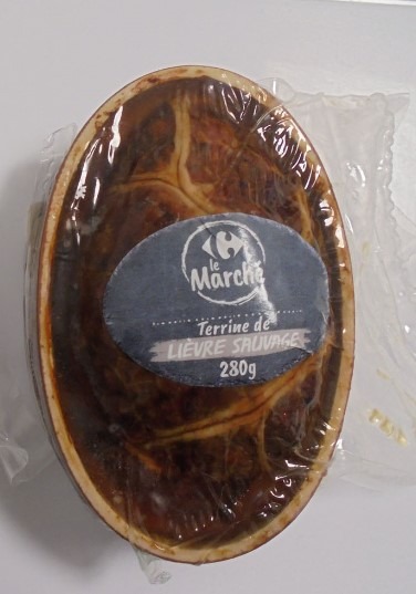 Terrine de lievre sauvage CRF le Marche : photo du produit rappelé le 20/01/2025