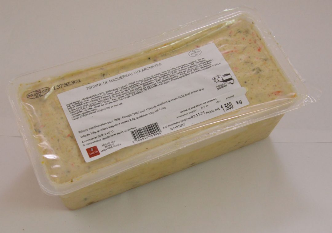Terrine de maquereau aux aromates Amand Traiteur : photo du produit rappelé le 30/07/2021
