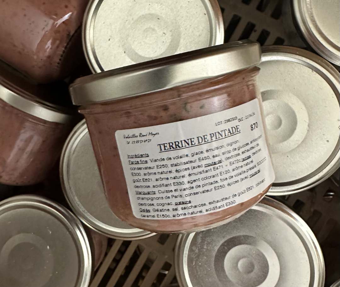 Terrine de pintade Volailles René Meyer : photo du produit rappelé le 13/12/2023
