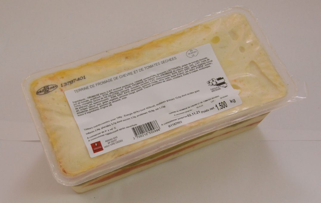 Terrine fromage de chevre et tomates sechees Amand Traiteur : photo du produit rappelé le 30/07/2021