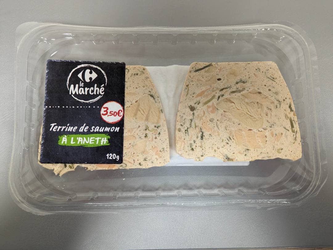Terrine saumon à l’aneth Carrefour le Marché : photo du produit rappelé le 09/02/2024