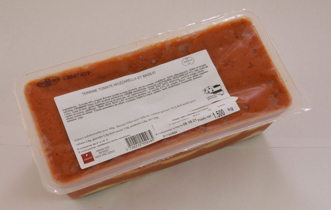 Terrine tomate mozzarella basilic Amand Traiteur : photo du produit rappelé le 02/08/2021