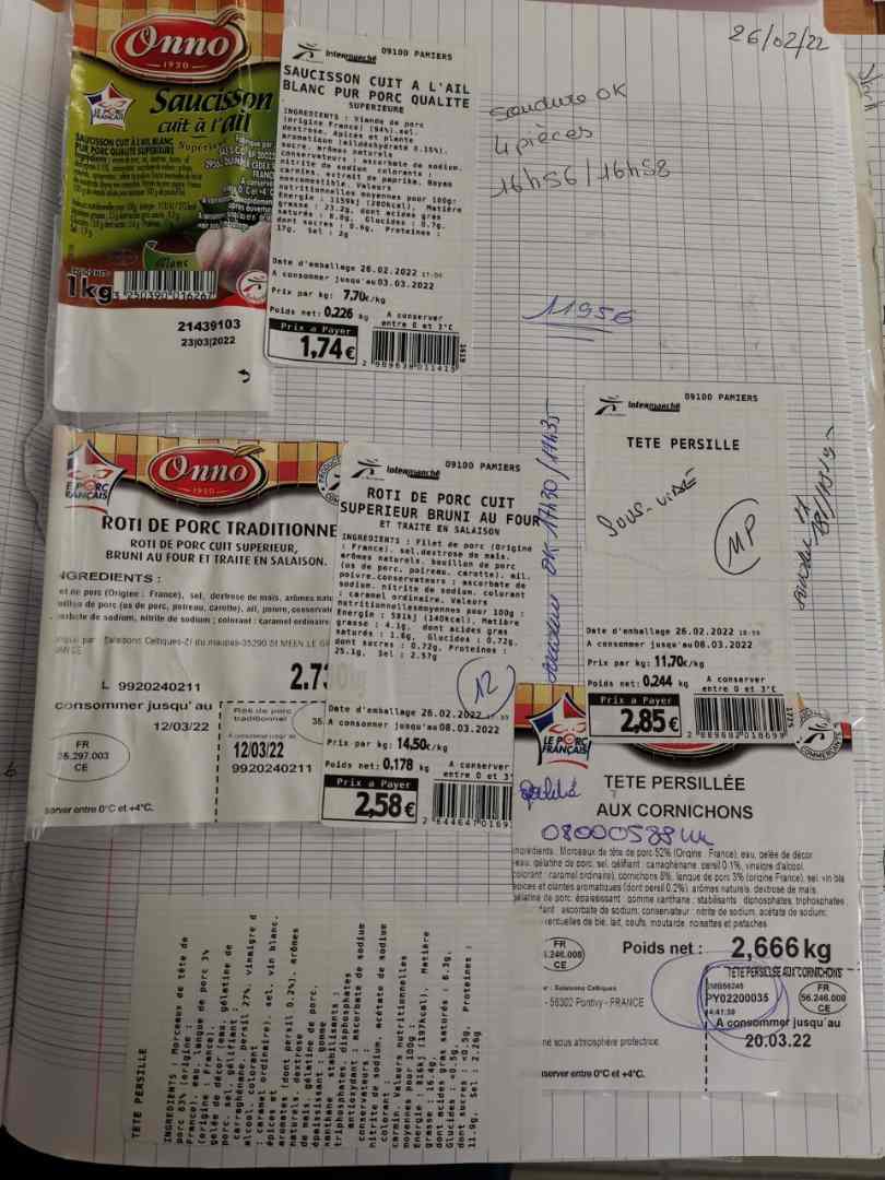 Tete persille aux cornichons Intermarché Pamiers : photo du produit rappelé le 15/03/2022
