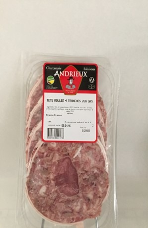 Tete roulee 200g Andrieux : photo du produit rappelé le 24/10/2025
