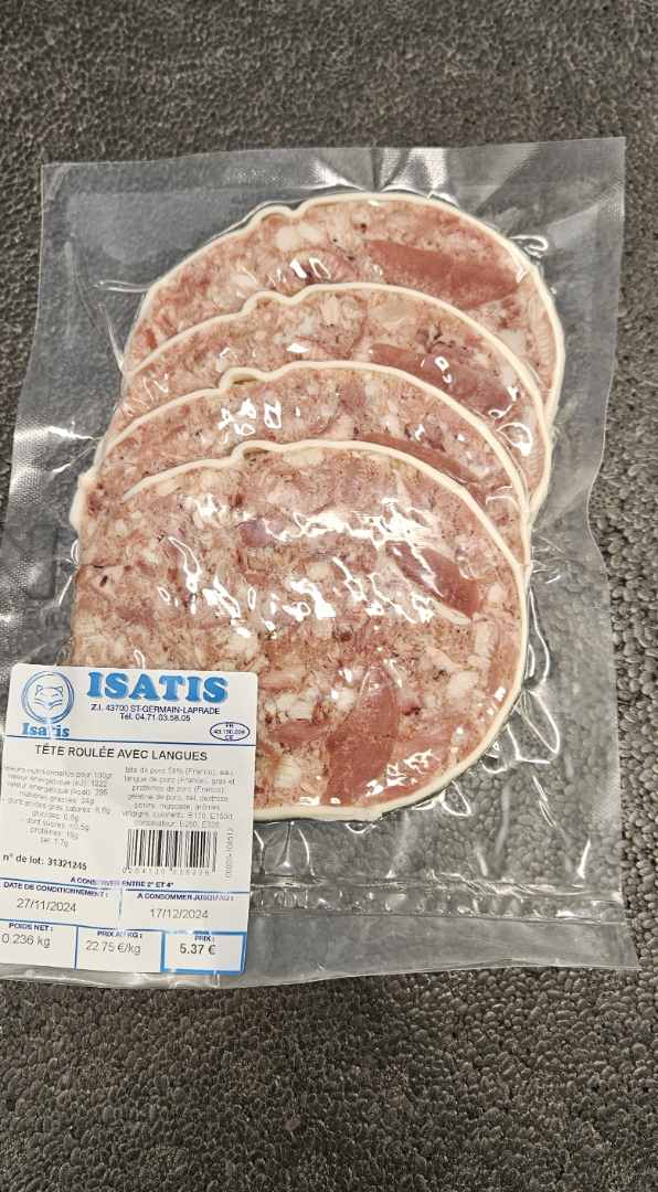 Tête roulée Isatis : photo du produit rappelé le 27/11/2024