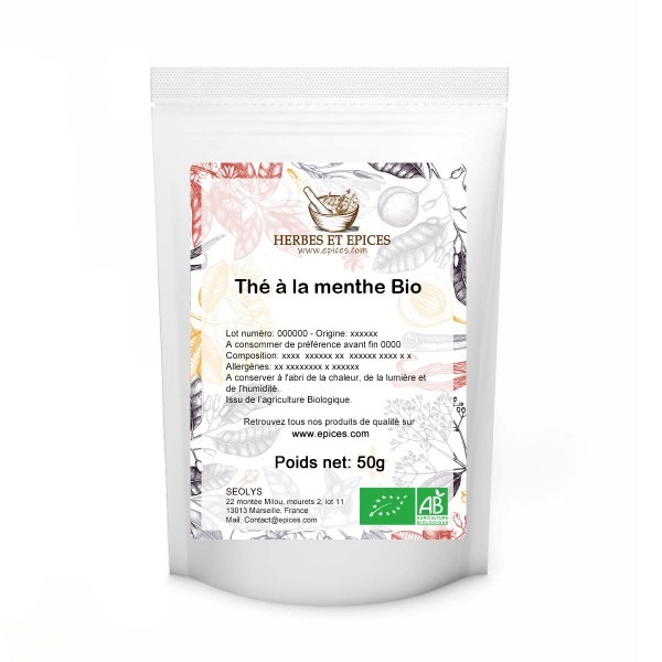 Thé à la menthe bio Epices.Com : photo du produit rappelé le 25/11/2022