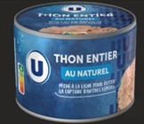 Thon entier au naturel U : photo du produit rappelé le 12/10/2026