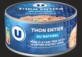 Thon entier au naturel U : photo 2 sur 3 du produit rappelé le 12/10/2026