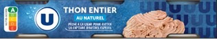 Thon entier au naturel U : photo 3 sur 3 du produit rappelé le 12/10/2026