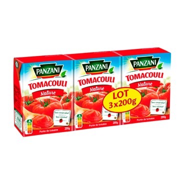 Tomacouli nature 3*200g Panzani : photo du produit rappelé le 14/09/2022
