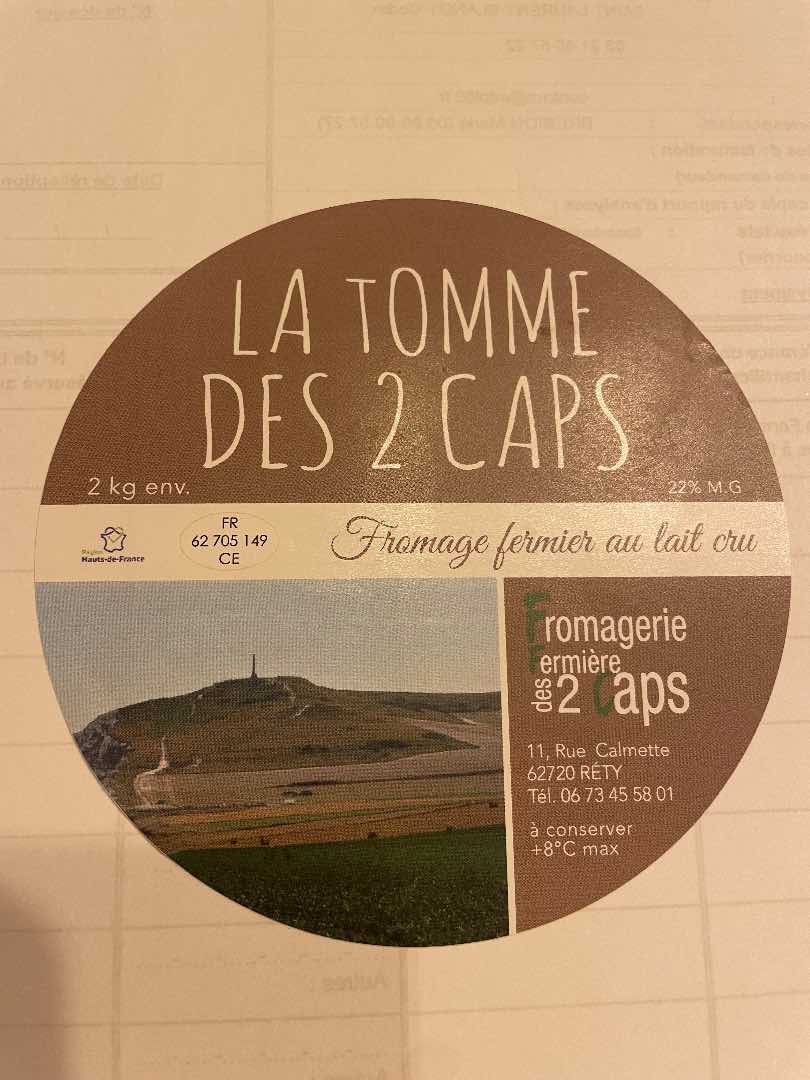 Tome des 2caps Fromagerie des 2CAPS : photo du produit rappelé le 31/01/2025
