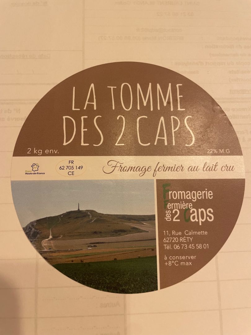 Tome des 2caps Fromagerie des 2CAPS : photo du produit rappelé le 10/02/2025
