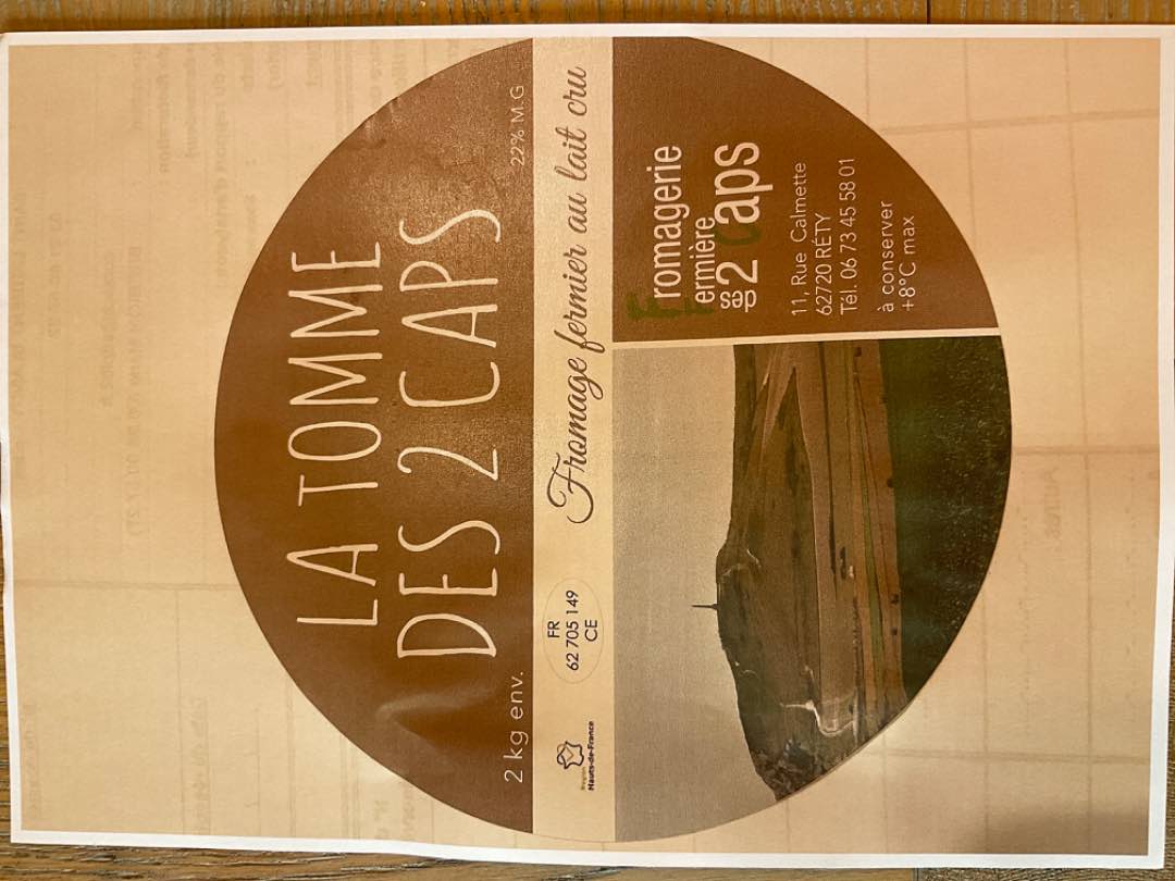 Tome des 2caps Fromagerie des 2CAPS : photo du produit rappelé le 25/02/2025