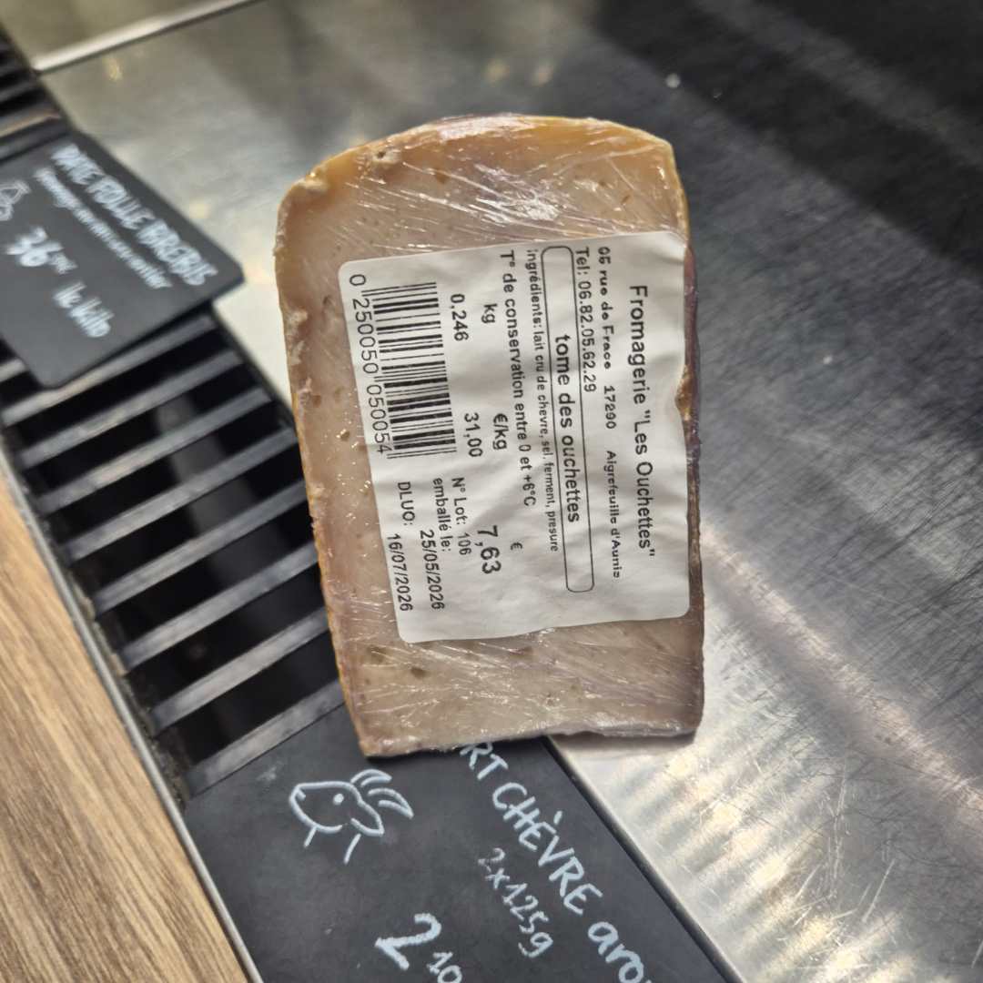 Tome des ouchettes Fromagerie les Ouchettes : photo du produit rappelé le 22/06/2026