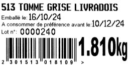 Tome grise Livradois : photo 2 sur 2 du produit rappelé le 25/10/2024