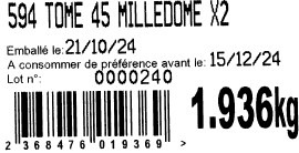 Tome grise Milledôme : photo 2 sur 2 du produit rappelé le 25/10/2024