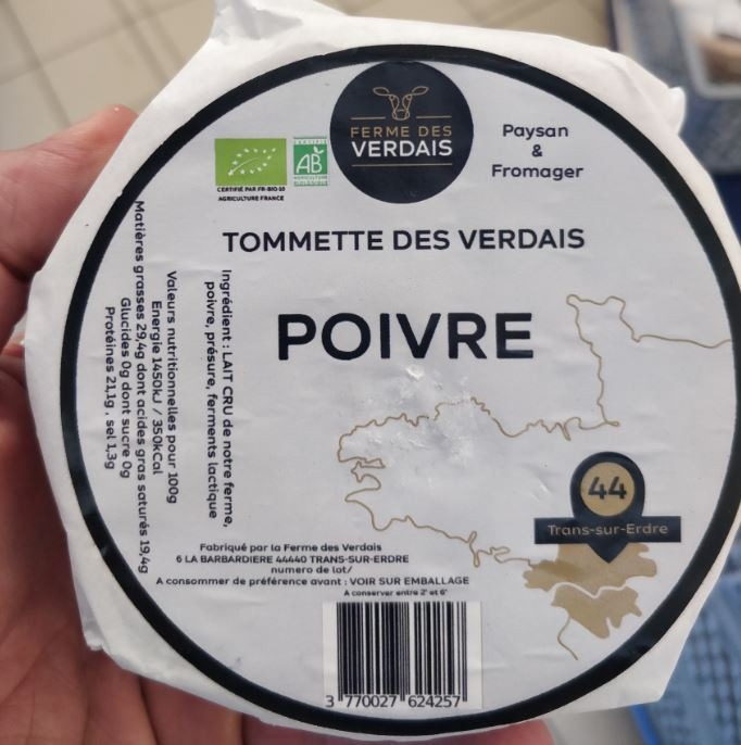 Tomette des verdais Ferme des Verdais : photo 2 sur 4 du produit rappelé le 07/08/2023