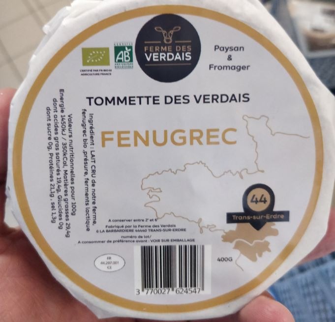 Tomette des verdais Ferme des Verdais : photo 3 sur 4 du produit rappelé le 07/08/2023