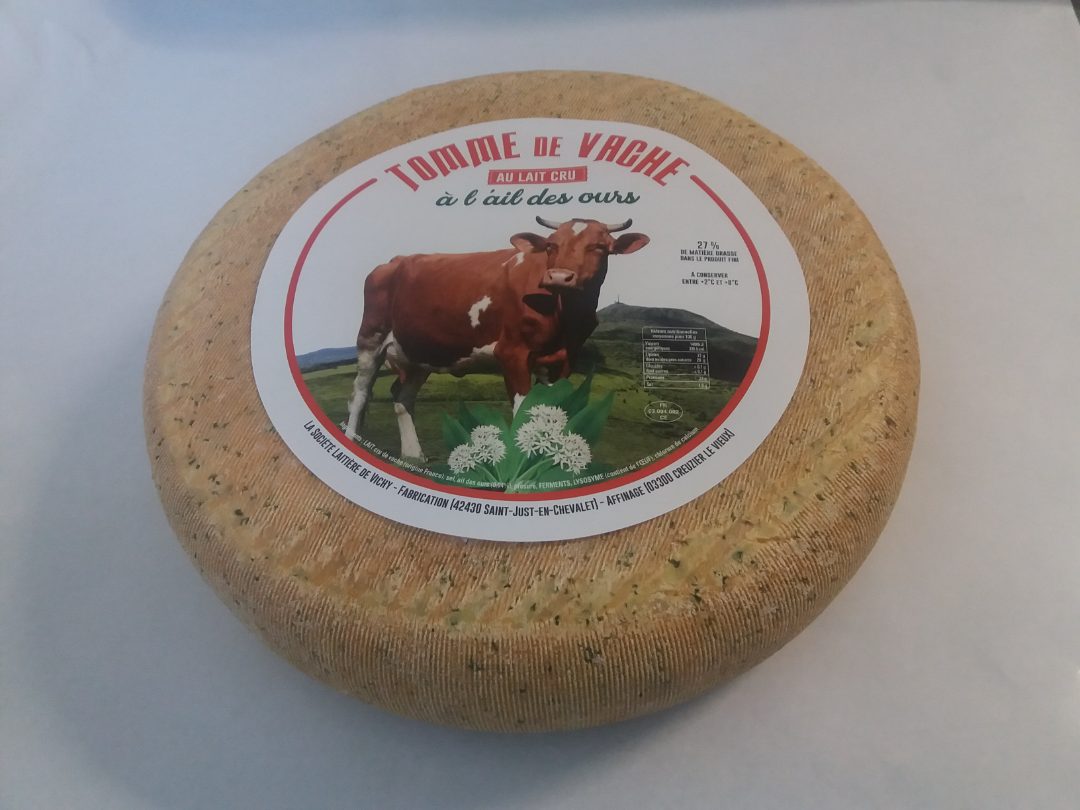 Tomme a l'ail des ours au lait de vache thermisé Societe Laitiere de Vichy : photo du produit rappelé le 10/02/2023