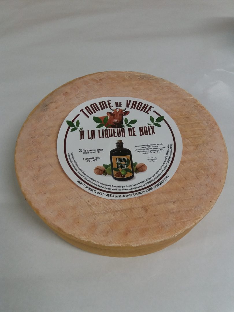Tomme a la liqueur de noix au lait de vache Societe Laitiere de Vichy : photo 3 sur 3 du produit rappelé le 10/02/2023