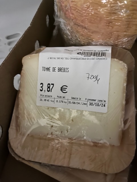 Tomme de brebis : photo du produit rappelé le 10/09/2024