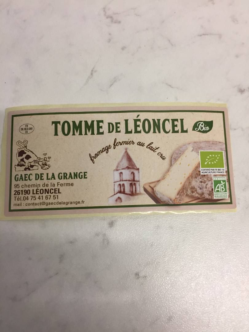 Tomme de leoncel : photo du produit rappelé le 23/12/2021