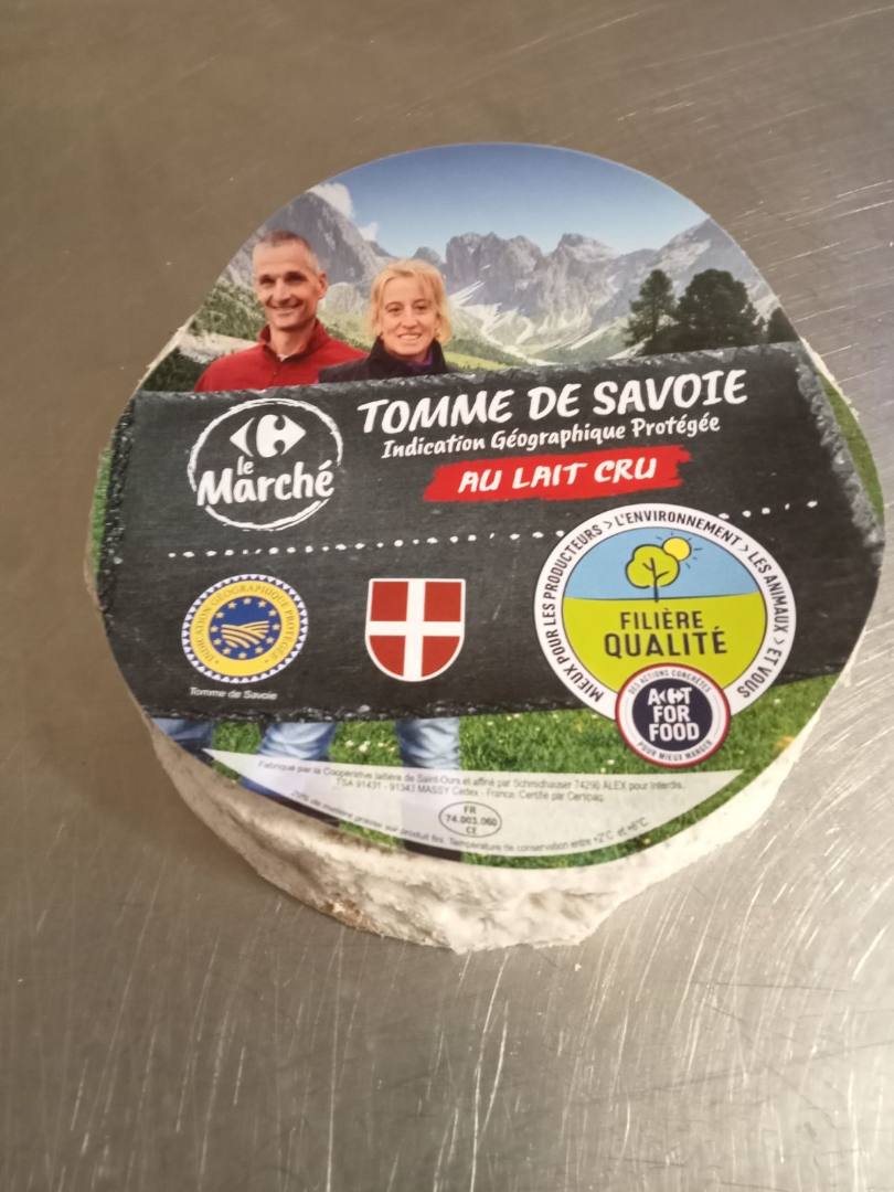 Tomme de savoie au lait cru Filière Qualité Carrefour le Marché : photo du produit rappelé le 16/05/2023