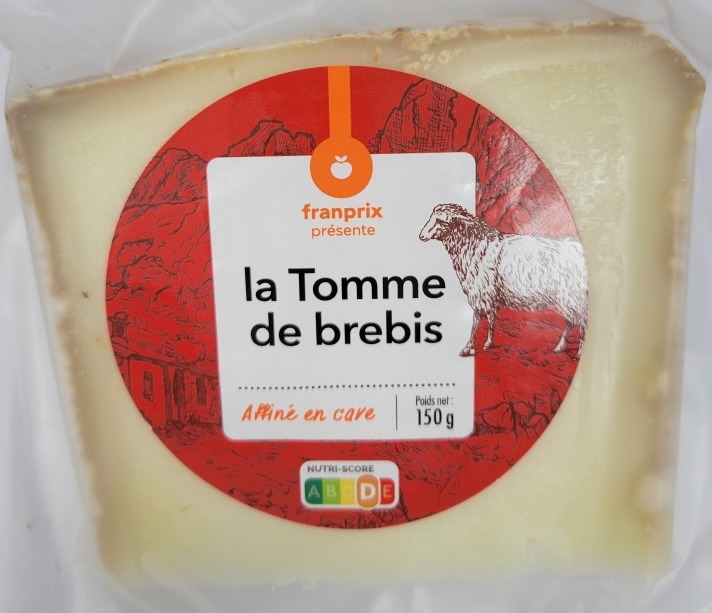 Tomme du brebis 150g Franprix : photo du produit rappelé le 13/07/2023