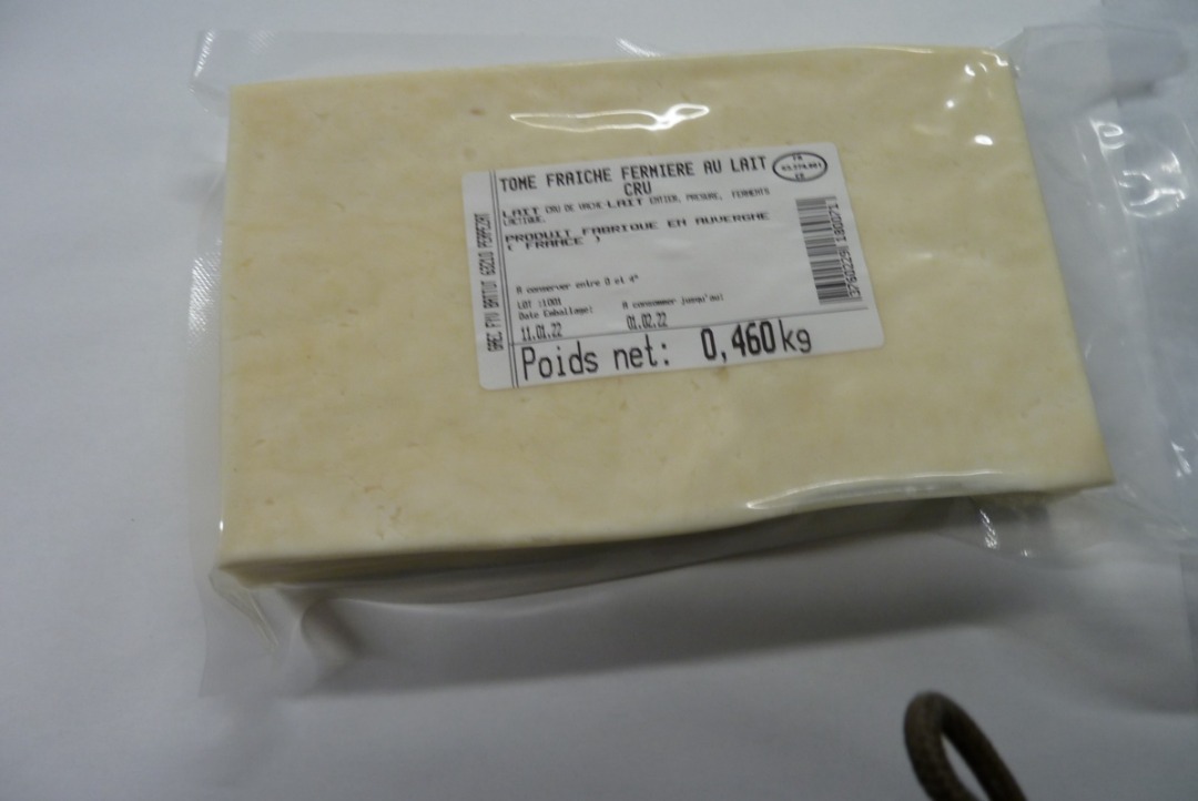 Tomme fraîche fermière : photo du produit rappelé le 29/07/2022