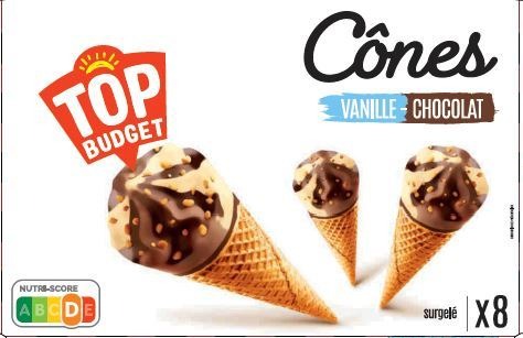 Top budget cone 8x120ml vanille chocolat : photo du produit rappelé le 29/07/2021
