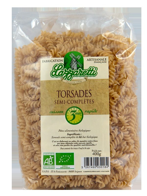 Torsades bio Lazzzaretti : photo 2 sur 3 du produit rappelé le 11/09/2025