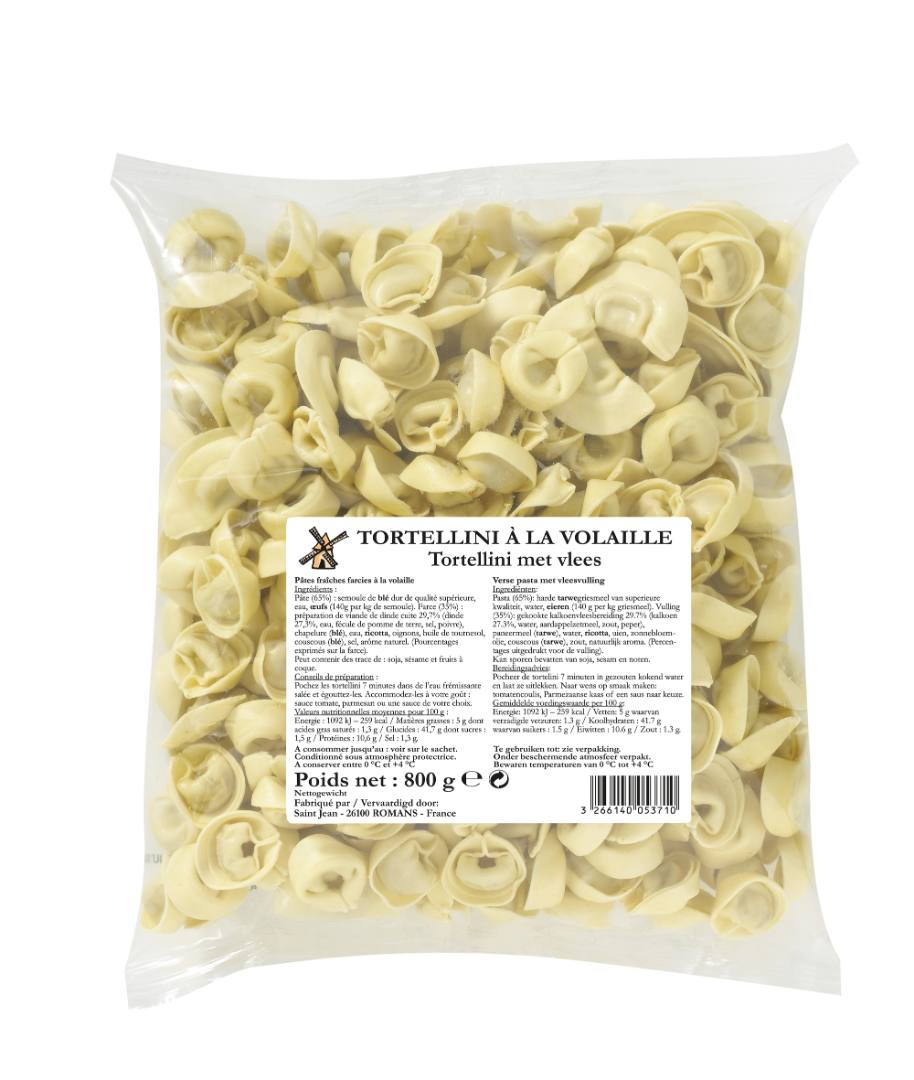 Tortellini volaille sachet 800g : photo du produit rappelé le 02/08/2024