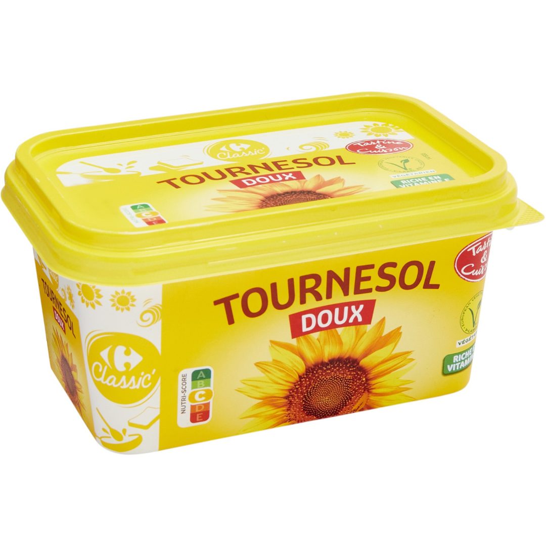 Tournesol doux (margarine allégée au tournesol) Carrefour Classic : photo du produit rappelé le 06/03/2023