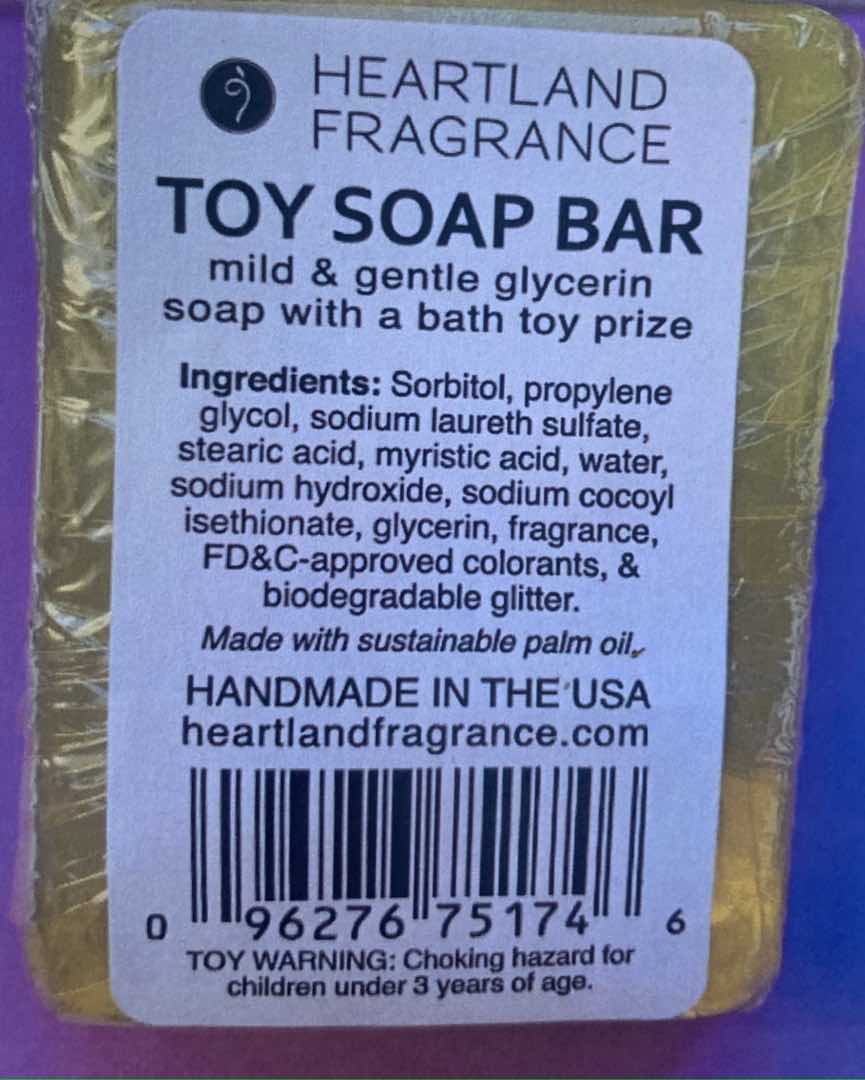 Toy soap bar Heartland Fragrance : photo 2 sur 5 du produit rappelé le 01/12/2022