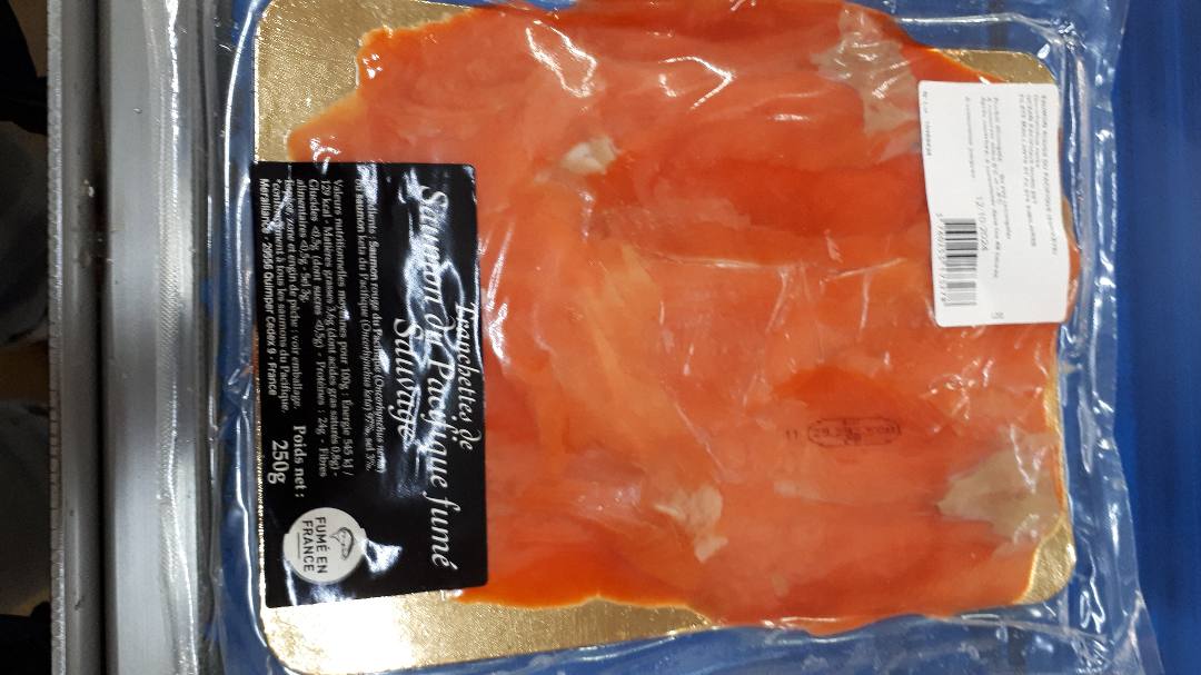 Tranchettes de saumon du pacifique fumé sauvage 250g : photo du produit rappelé le 17/09/2024