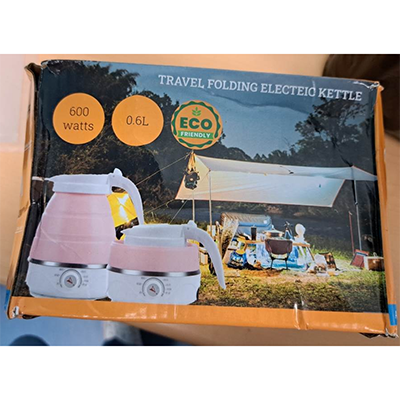 Travel folding electeic kettle bouilloire électrique : photo du produit rappelé le 18/03/2026