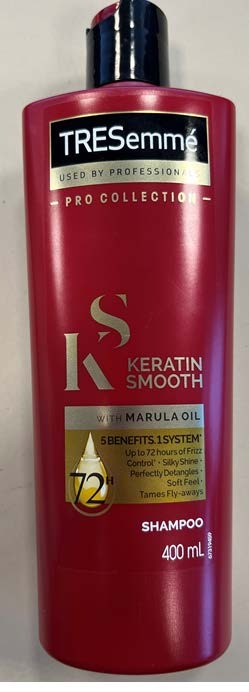 Tresemmé keratin shampoo 400ml : photo 2 sur 2 du produit rappelé le 03/01/2023