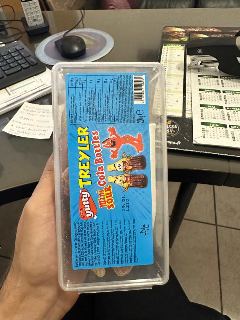 Treyler mini sour cola bootles 200gr Yutty : photo du produit rappelé le 18/10/2022