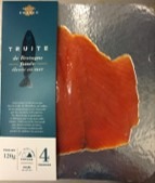 Truite élevée en mer fumée 120g : photo du produit rappelé le 13/08/2024